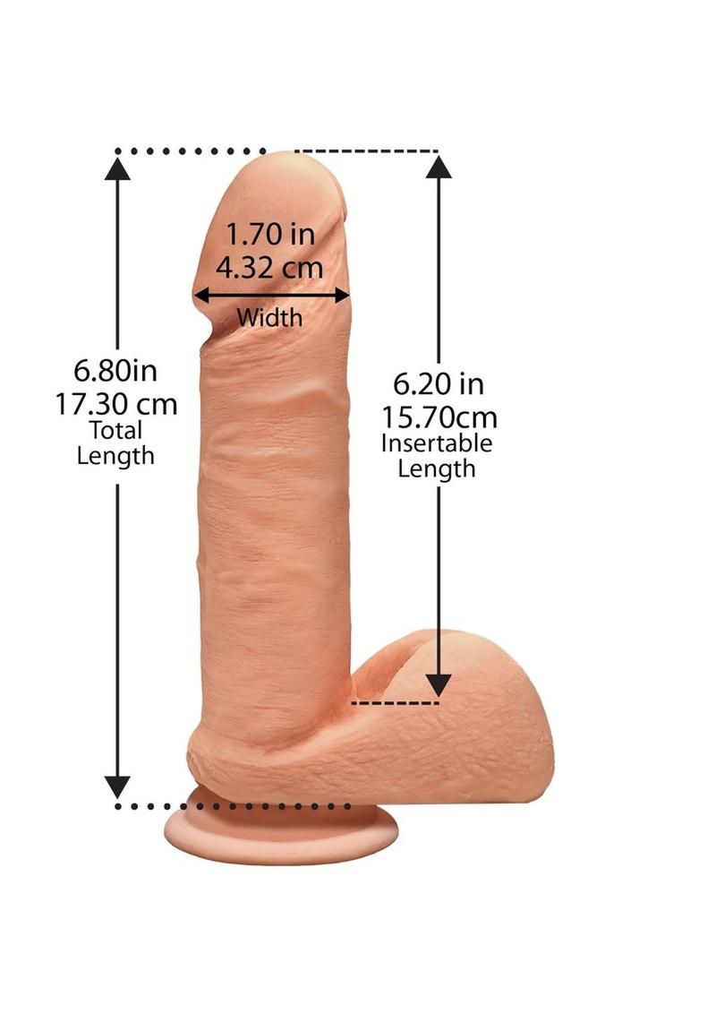 The D Perfect D Ultraskyn Dildo with Balls - Flesh/Vanilla - 7in