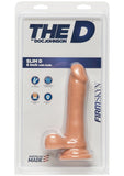 The D Slim D Firmskyn Dildo with Balls - Flesh/Vanilla - 6in