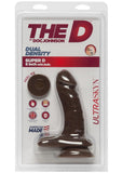 The D Super D Ultraskyn Dildo with Balls - Black/Chocolate - 6in