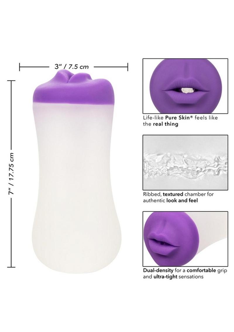 The Gripper Deep Throat Grip Masturbator - Mouth - Frost/Purple