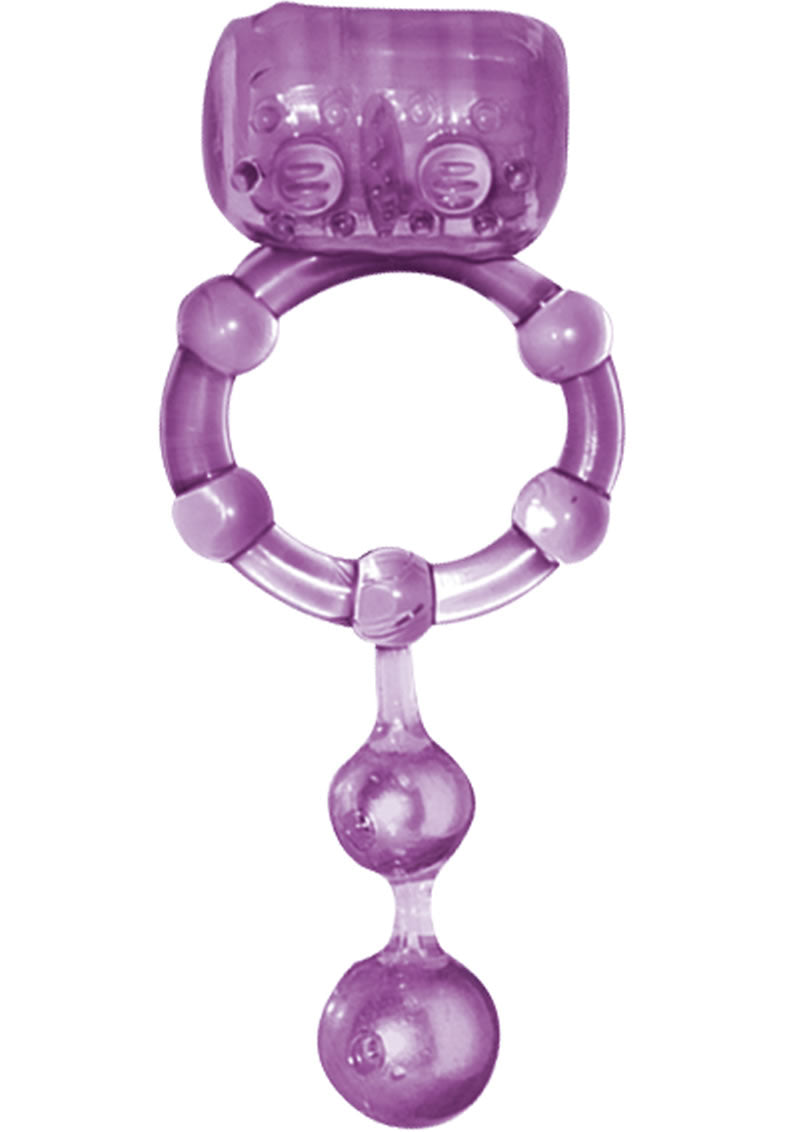 The Macho Ultra Erection Keeper Vibrating Cock Ring - Purple