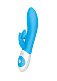 The Kissing Rabbit Rechargeable Silicone Vibrator with Clitoral Suction - Blue