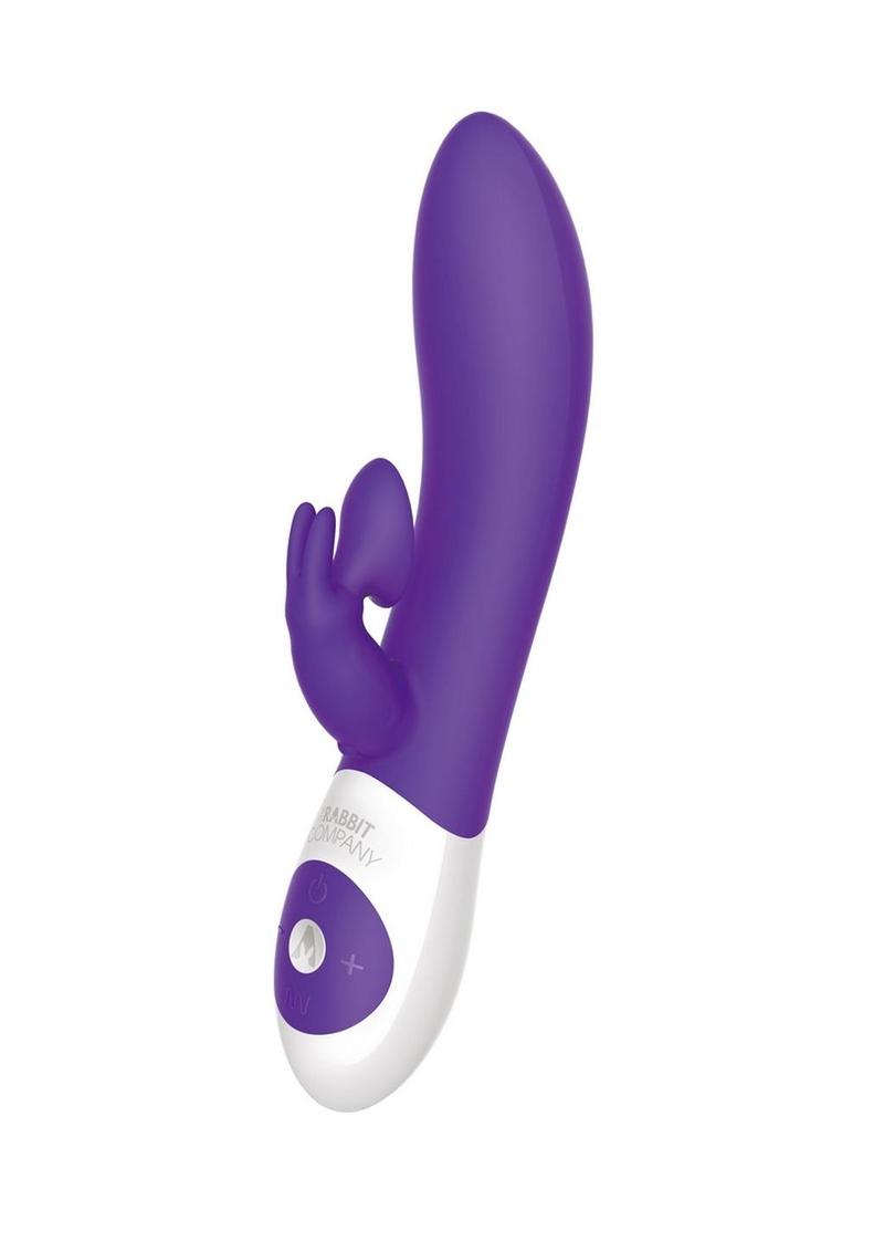 The Kissing Rabbit Rechargeable Silicone Vibrator with Clitoral Suction - Purple