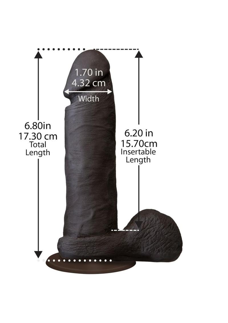 The Realistic Cock Ultraskyn Dildo - Black/Chocolate - 6in