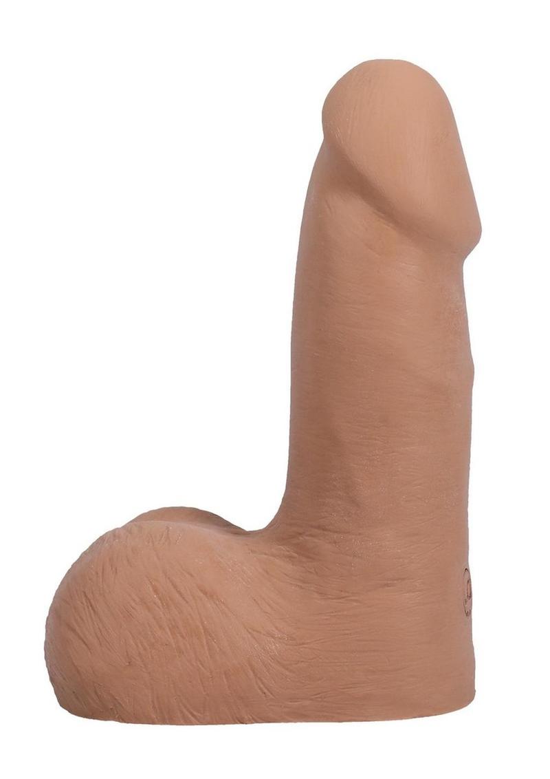 The Realistic Cock with Balls Ultraskyn Removable Vac-U-Lock Suction Cup - Caramel - 5in