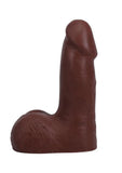 The Realistic Cock with Balls Ultraskyn Removable Vac-U-Lock Suction Cup - Chocolate - 5in