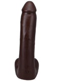 The Realistic Cock with Balls Ultraskyn Removable Vac-U-Lock Suction Cup - Chocolate - 9in