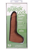 The Realistic Cock with Balls Ultraskyn Squirting with Removable Vac-U-Lock Suction Cup - Caramel - 9.5in