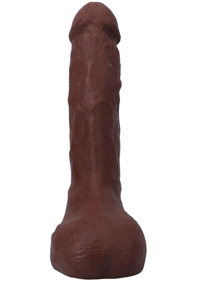 The Realistic Cock with Balls Ultraskyn Squirting with Removable Vac-U-Lock Suction Cup - Chocolate - 9.5in