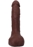 The Realistic Cock with Balls Ultraskyn Squirting with Removable Vac-U-Lock Suction Cup - Chocolate - 9.5in