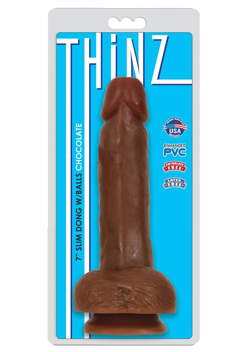 Thinz Slim Dong with Balls - Chocolate - 7in