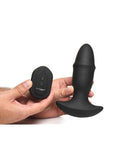 Thunder Plug Butt Slider 7x Sliding Ring Silicone Rechargeable Missle Plug with Remote Control - Black
