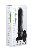 Thunder Plugs Silicone Swelling and Thrusting Plug with Remote Control - Black