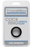 Titanmen Stretch-To-Fit Cock Ring - Black