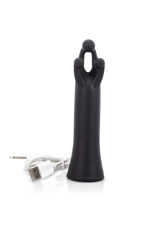 Tri It Silicone USB Rechargeable Clitoral Stimulation Vibrator Waterproof - Black