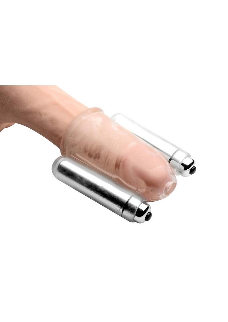 Trinity Men Dual Vibrating Penis Head Teaser - Clear