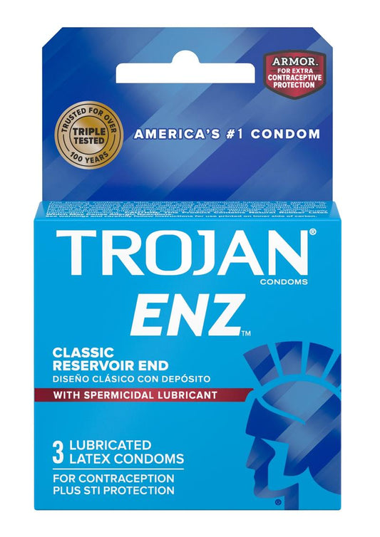 Trojan Enz Condom with Spermicidal Lubricant - 3 Pack