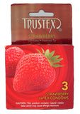 Trustex Lubricated Reservoir Tip Flavored Latex Condom Strawberry - 3 Per Box