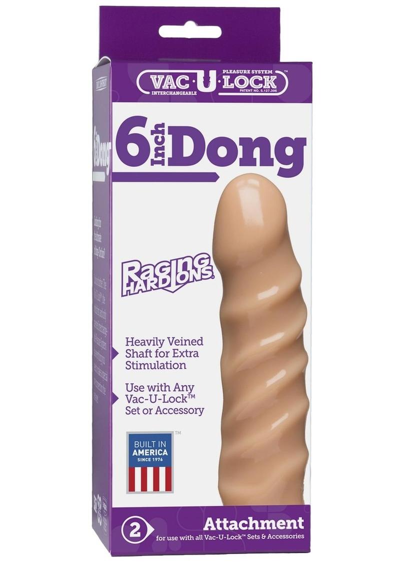 Vac-U-Lock Raging Hard-Ons Dildo - Vanilla - 6in