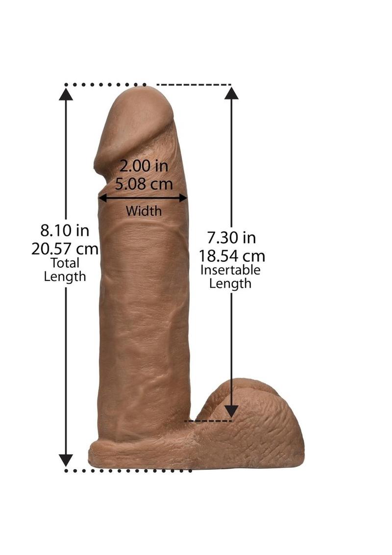 Vac-U-Lock Ultraskyn Dildo - Chocolate - 8in