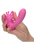 Venus Butterfly Pulsating Venus G Silicone Rechargeable Strap-On with Remote Control - Pink