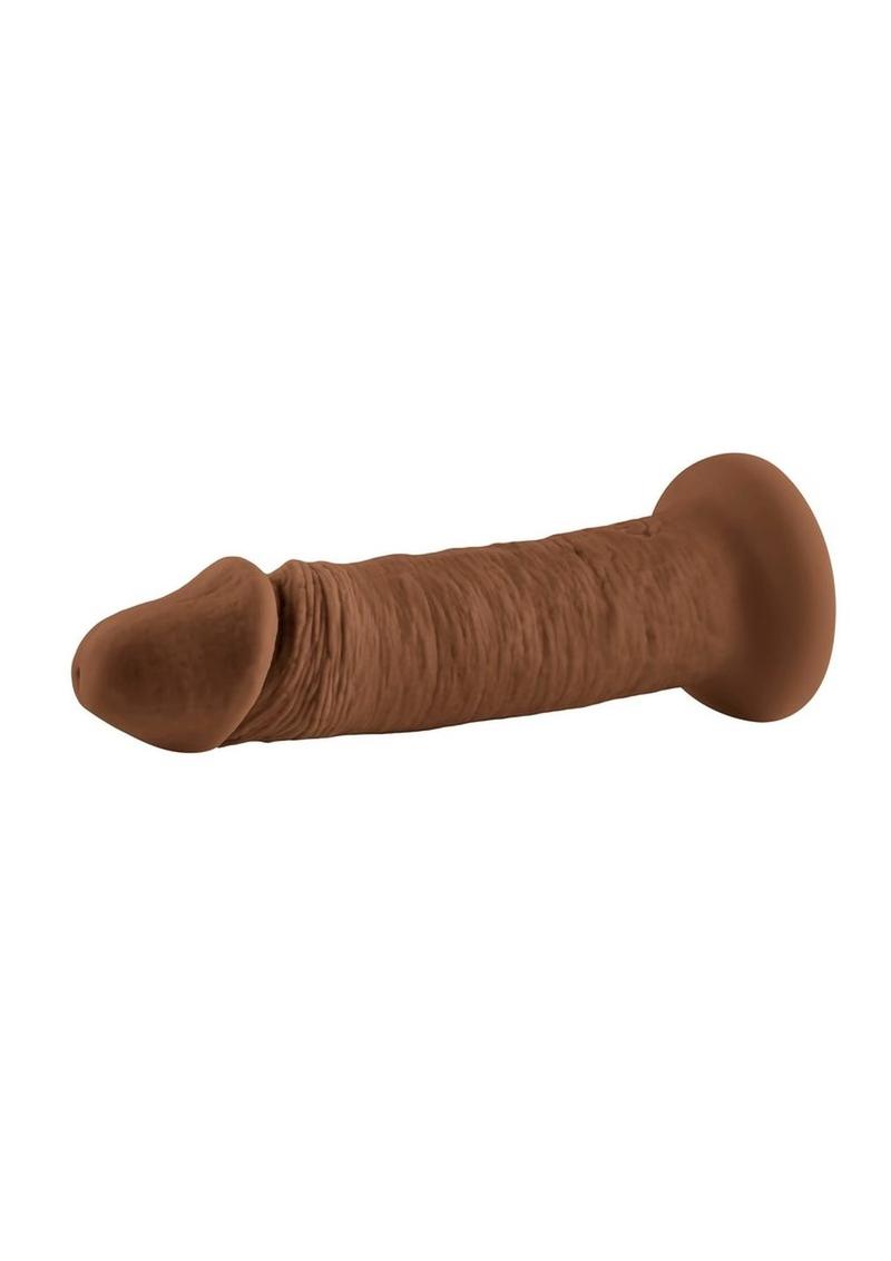 Vibrating Rechargeable Silicone Dildo - Caramel - 6in