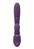 Vive Ena Rechargeable Silicone Triple Motor Thrusting G-Spot with Flapper and Air Wave Clit Stimulation Vibrator - Purple