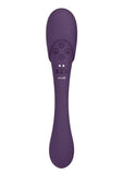 Vive Mirai Rechargeable Silicone Dual Motor Double Ended Bendable Pulse and Air Wave Vibrator - Purple