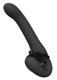 Vive Satu Rechargeable Silicone Pulse Wave and Vibrating Strapless Strap-On - Black