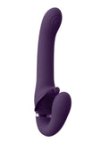 Vive Satu Rechargeable Silicone Pulse Wave and Vibrating Strapless Strap-On - Purple