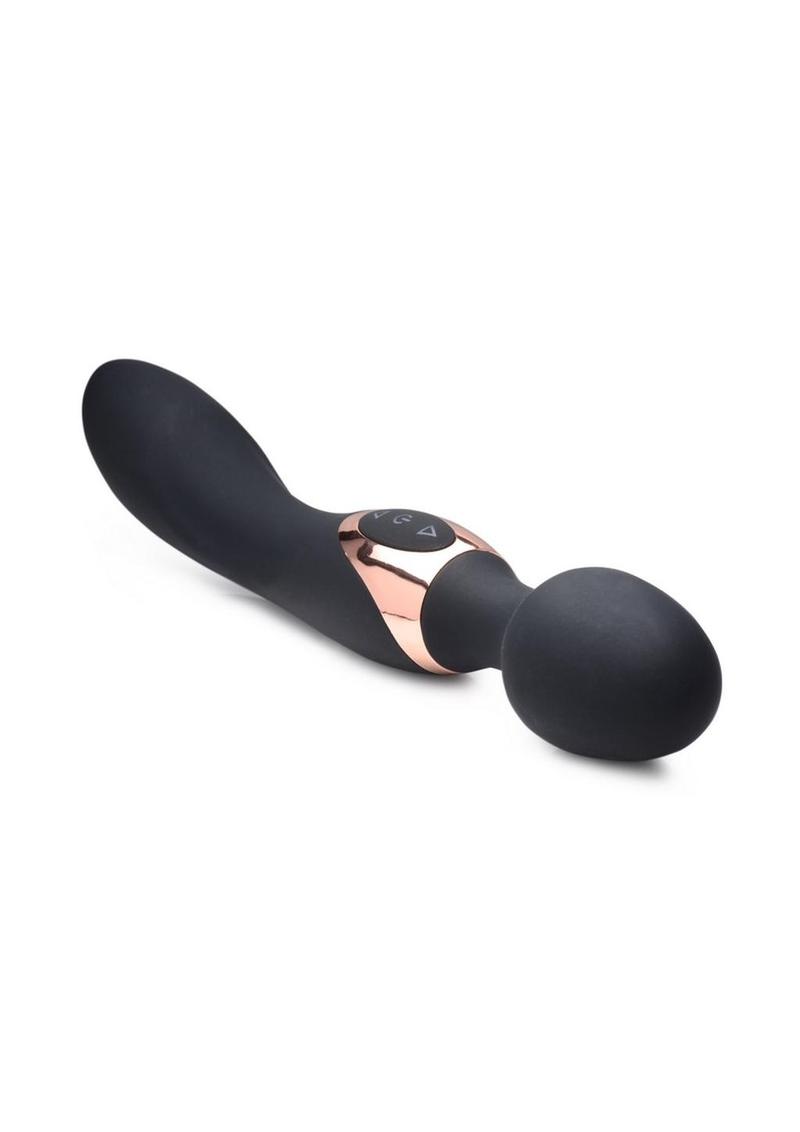 Wand Essentials Double Silicone Vibrating Wand Massager - Black