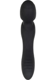 Wanderlust Rechargeable Silicone Powerful Dual Sided Wand Massager - Black