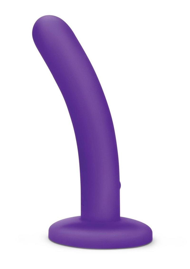 WhipSmart Rechargeable Silicone Slimline Dildo - Purple - 5in