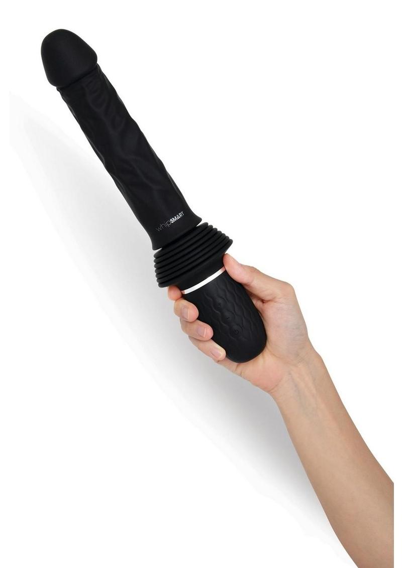 WhipSmart Thrusting Rechargeable Silicone Cock with Remote - Black