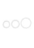 White Rubber Cock Rings - White - 3 Piece Set