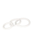 White Rubber Cock Rings - White - 3 Piece Set