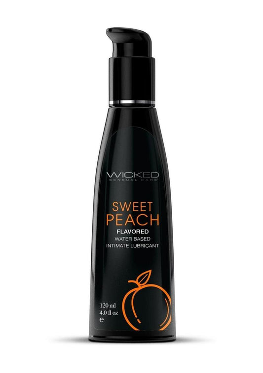 Wicked Aqua Water Based Flavored Lubricant Sweet Peach - 4oz