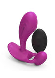 Witty Rechargeable Silicone Vibrator with Clitoral Stimulator - Sweet Orchid
