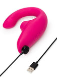 Womanizer Blend Rechargeable Silicone Vibrator with Clitoral Stimulator - Vibrant - Pink