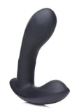 Zeus Vibrating and E-Stim Silicone Rechargeable Prostate Massager with Remote Control - Black