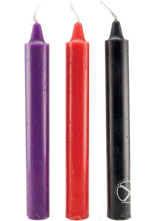 Doc Johnson Japanese Drip Candles - 3 Pack - Red/Purple/Black