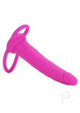 Silicone Love Rider Dual Penetrator Strap On System Pink