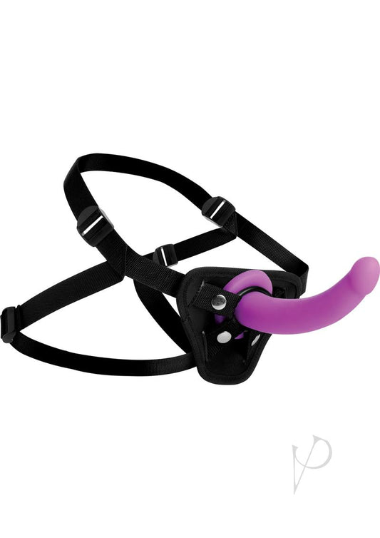 Strap U Navigator Silicone G-Spot 7in Dildo with Harness