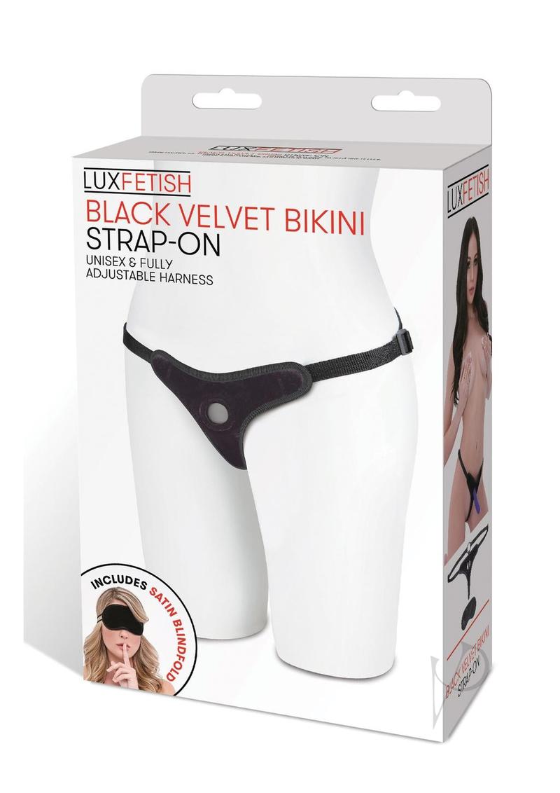 Velvet Bikini Strap On Black 