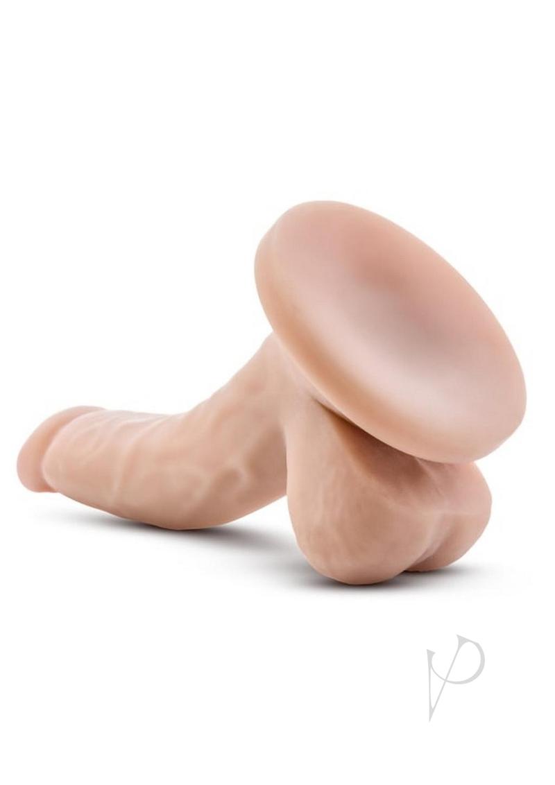 Dr. Skin Mini Dildo with Balls and Suction Cup 4.75in - Vanilla