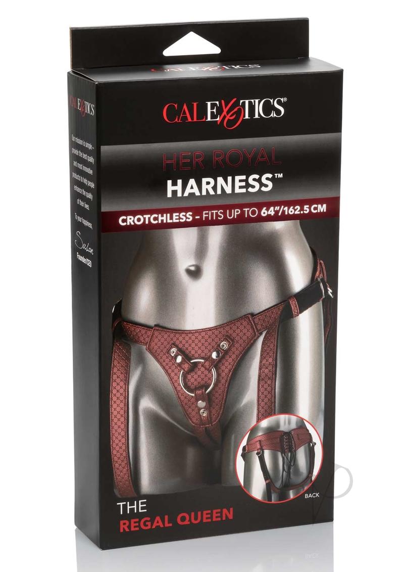 Her Royal Harness Red  The Regal Queen Crotchless Vegan Leather Adjustable Harness Up To 64 Inches