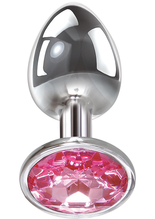Adam & Eve Pink Gem Aluminum Anal Plug - Small - Pink