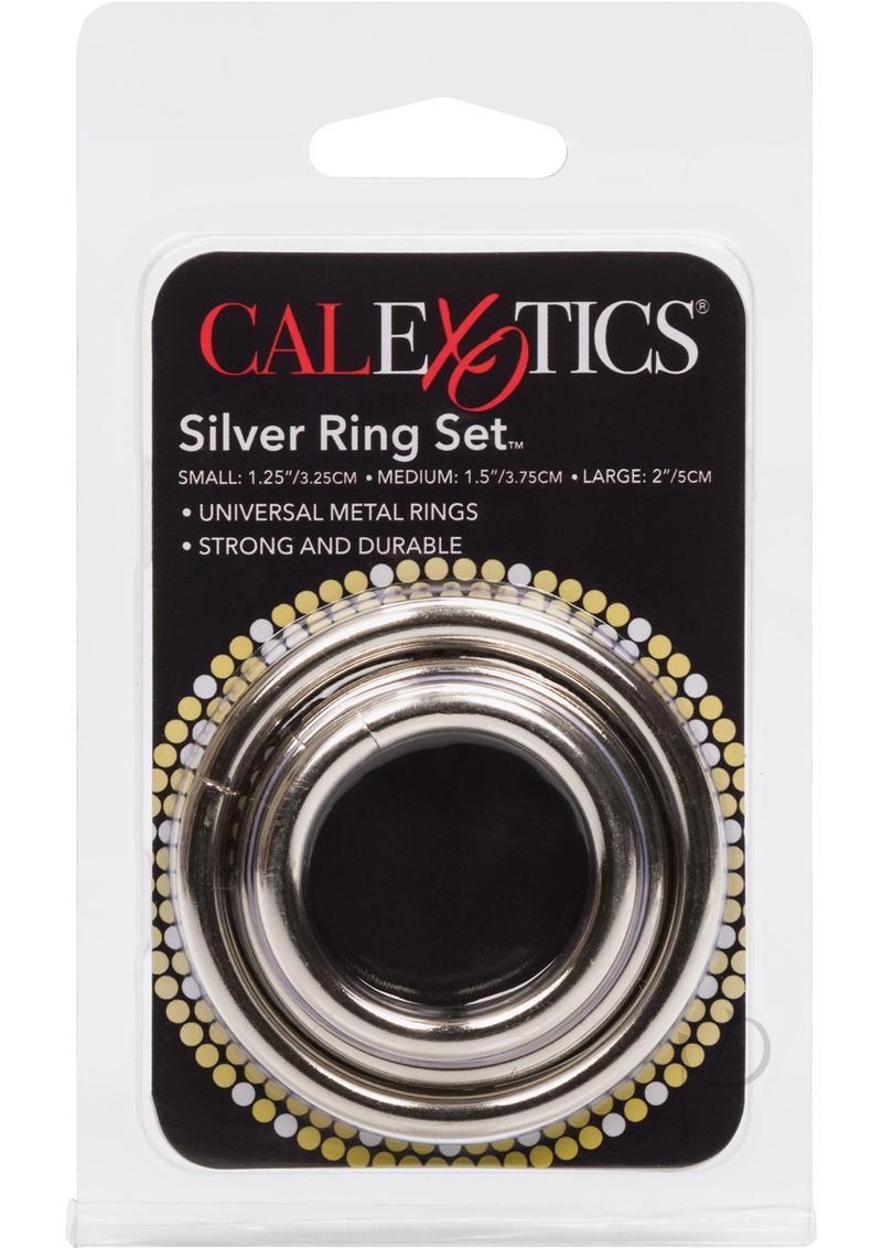 Silver Cock Rings (3 Piece Set) - Silver