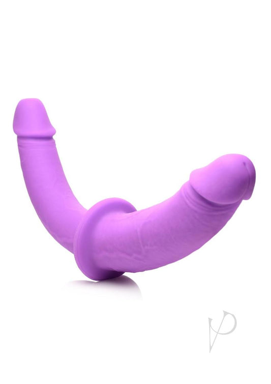 Strap u Double Charmer Silicone Double Dildo with Harness - Purple
