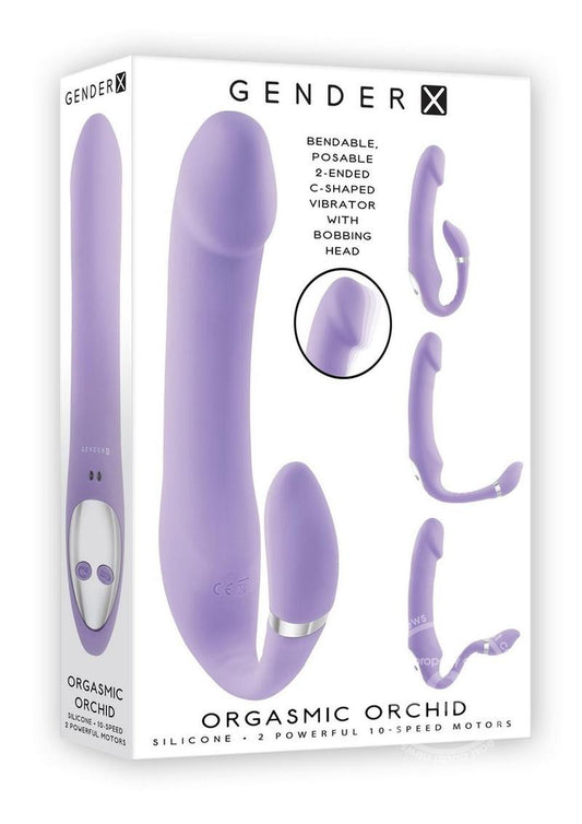 Gender X Orgasmic Orchid Rechargeable Silicone Vibrator with Clitoral Stimulator